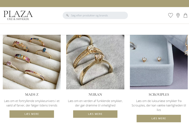Systemer på Plazas website